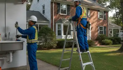Plumber repairing a leak in Lexington, MA for a local plumbing service