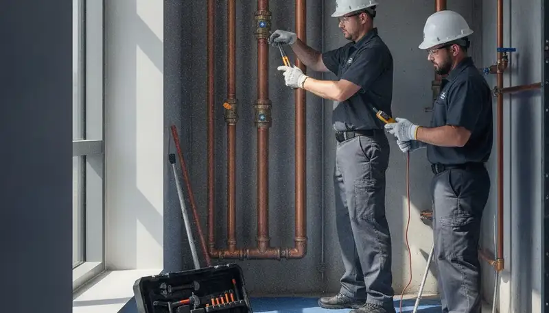 Lexington, MA plumber repairing a pipe for residential plumbing service in a local home