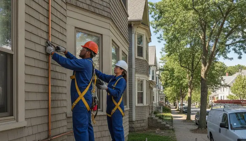 Plumber repairing a pipe in Lexington, MA for trusted plumbing repair service