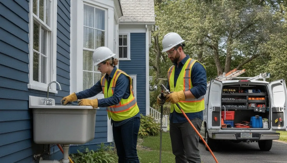 Lexington, MA plumber repairing a residential plumbing system for a local plumbing-repair service