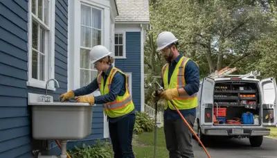 Lexington, MA plumber repairing a residential plumbing system for a local plumbing-repair service