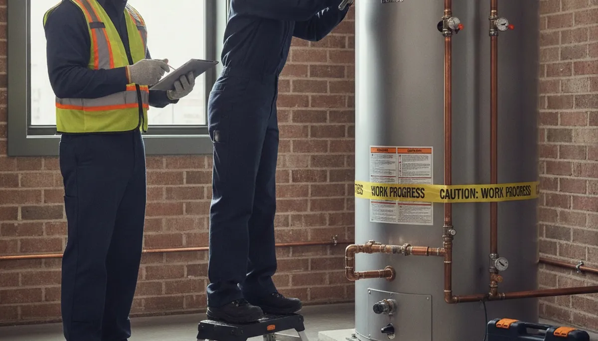 Lexington, MA plumber repairing a water heater for fast home service