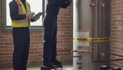 Lexington, MA plumber repairing a water heater for fast home service