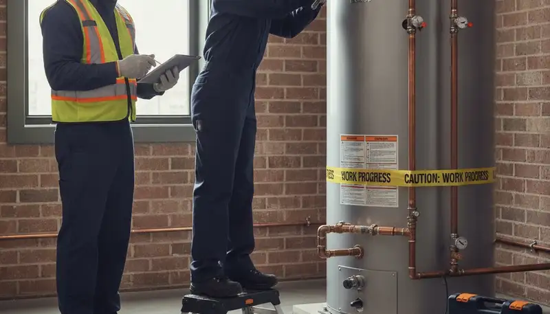 Lexington, MA plumber repairing a water heater for fast home service